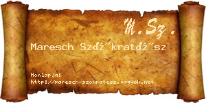 Maresch Szókratész névjegykártya